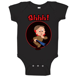 Elmer Fudd Hunting Wabbits T Shirt WB Looney Tunes Be Very Very Quiet romper jumpsuit Baby One Piece