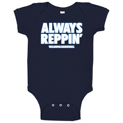 Villanova Basketball Always Reppin Navy Blue Bench romper jumpsuit Baby One Piece