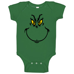 Grinch Face Christmas Movie romper jumpsuit Baby One Piece