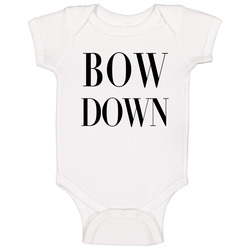 Bow Down White Tee romper jumpsuit Baby One Piece Bow Down White Tee romper jumpsuit Baby One Piece