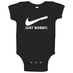 Just Bobbit 90s Lorena Bobbit Nike Parody romper jumpsuit Baby One Piece Just Bobbit 90s Lorena Bobbit Nike Parody romper jumpsuit Baby One Piece