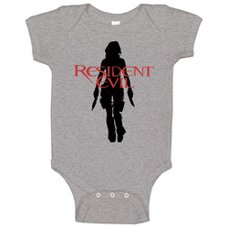 Resident Evil Alice Bad Azz Blackwhite Ringer romper jumpsuit Baby One Piece Resident Evil Alice Bad Azz Blackwhite Ringer romper jumpsuit Baby One Piece