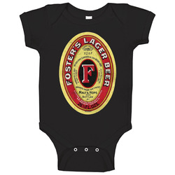 Fosters Lager Beer Vintage Australian Beer Label romper jumpsuit Baby One Piece Fosters Lager Beer Vintage Australian Beer Label romper jumpsuit Baby One Piece