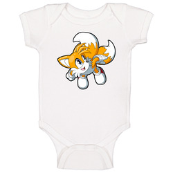 Sonic The Hedgehog - Tails - White romper jumpsuit Baby One Piece Sonic The Hedgehog - Tails - White romper jumpsuit Baby One Piece