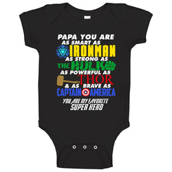 Papa Super Hero Ironman Hulk Thor Captain America Fathers Day Gift romper jumpsuit Baby One Piece Papa Super Hero Ironman Hulk Thor Captain America Fathers Day Gift romper jumpsuit Baby One Piece