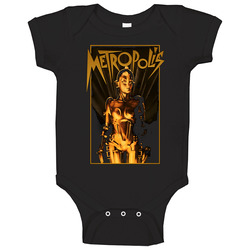 Metropolis, T-shirt, Silent, Film, Fritz Lang, Science, Fiction, Art Deco romper jumpsuit Baby One Piece Metropolis, T-shirt, Silent, Film, Fritz Lang, Science, Fiction, Art Deco romper jumpsuit Baby One Piece