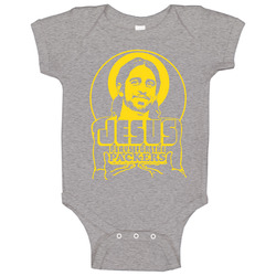 Aaron Rodgers Jesus Plays Green Bay romper jumpsuit Baby One Piece Aaron Rodgers Jesus Plays Green Bay romper jumpsuit Baby One Piece