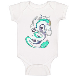 Spirited Away - Dragon Haku - White romper jumpsuit Baby One Piece Spirited Away - Dragon Haku - White romper jumpsuit Baby One Piece