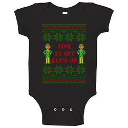 Time To Get Elf'd Up Funny Ugly Christmas Sweater romper jumpsuit Baby One Piece Time To Get Elf'd Up Funny Ugly Christmas Sweater romper jumpsuit Baby One Piece