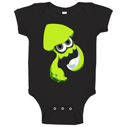 Splatoon - Lime Green Inkling Squid - Black romper jumpsuit Baby One Piece Splatoon - Lime Green Inkling Squid - Black romper jumpsuit Baby One Piece