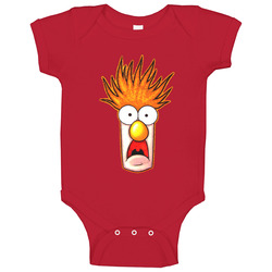 New Beaker Muppets Meep Red romper jumpsuit Baby One Piece New Beaker Muppets Meep Red romper jumpsuit Baby One Piece