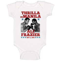 Thrilla In Manila Ali Frazier Fight 1975 Boxing Fan romper jumpsuit Baby One Piece