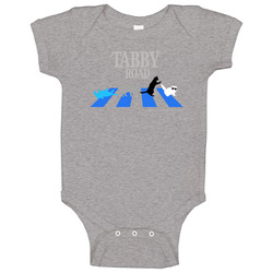 Tabby Road - Beatles Parody Burgundy romper Baby One Piece