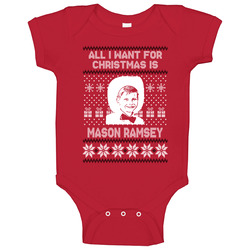Mason Ramsey All I Want For Christmas Ugly Christmas Fan romper Baby One Piece Mason Ramsey All I Want For Christmas Ugly Christmas Fan romper Baby One Piece