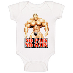 No Pain No Gain Muscle Bodybuilding Gym Steroids White romper Baby One Piece No Pain No Gain Muscle Bodybuilding Gym Steroids White romper Baby One Piece