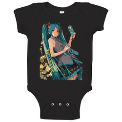 Vocaloid Miku Black 1 romper Baby One Piece Vocaloid Miku Black 1 romper Baby One Piece