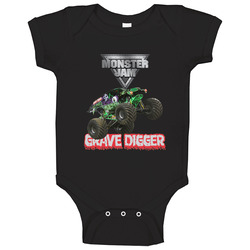 Grave Digger Black romper Baby One Piece Grave Digger Black romper Baby One Piece