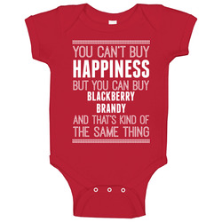 Cant Buy Happiness But You Can Buy Blackberry Brandy Funny Food Fan romper Baby One Piece Cant Buy Happiness But You Can Buy Blackberry Brandy Funny Food Fan romper Baby One Piece