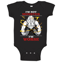 I'm Not Monster Vegeta Black romper Baby One Piece I'm Not Monster Vegeta Black romper Baby One Piece