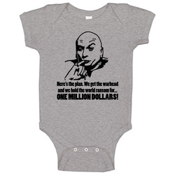 Austin Powers Dr Evil Million Movie Quote romper Baby One Piece Austin Powers Dr Evil Million Movie Quote romper Baby One Piece