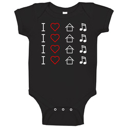 I Heart House Music romper Baby One Piece I Heart House Music romper Baby One Piece