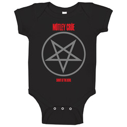 New T-Shirt MÃ¶tley CrÃ¼e Motley Crue Heavy Metal Shout at the Devil Pentagram Tee romper Baby One Piece