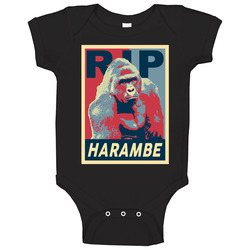 Harambe Rip Hitam romper Baby One Piece Harambe Rip Hitam romper Baby One Piece