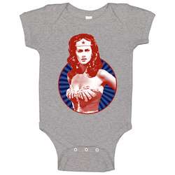 Lynda Carter Wonder Woman Pop Art romper Baby One Piece