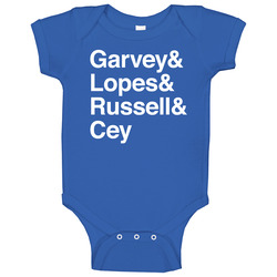 Los Angeles Garvey Lopes Cey Russell romper Baby One Piece Los Angeles Garvey Lopes Cey Russell romper Baby One Piece