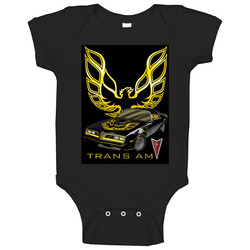 Pontiac Trans Am Fire Bird Hood Old School Bandit Logo romper Baby One Piece Pontiac Trans Am Fire Bird Hood Old School Bandit Logo romper Baby One Piece