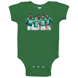 1991 Philadelphia Gang Green Defense Football romper Baby One Piece 1991 Philadelphia Gang Green Defense Football romper Baby One Piece