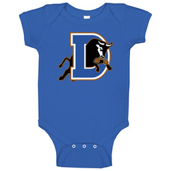 Durham Bulls Sports Baseball Letter D Blue Pig In romper Baby One Piece Durham Bulls Sports Baseball Letter D Blue Pig In romper Baby One Piece