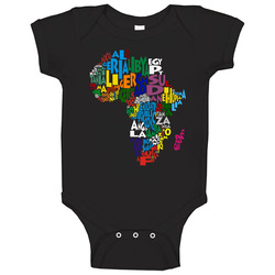 Africa Map Typho Black romper Baby One Piece Africa Map Typho Black romper Baby One Piece