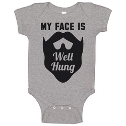 My Face Is Well Hung Funny Beard romper Baby One Piece My Face Is Well Hung Funny Beard romper Baby One Piece