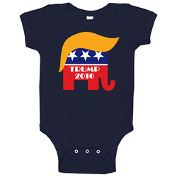 Donald Trump Gop Elephant Hair - Navy Blue romper Baby One Piece Donald Trump Gop Elephant Hair - Navy Blue romper Baby One Piece