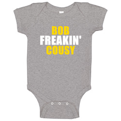 Bob Freakin Cousy Hall Of Fame Sports romper Baby One Piece Bob Freakin Cousy Hall Of Fame Sports romper Baby One Piece