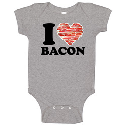 I Love Bacon Heart Pork Breakfast Eggs romper Baby One Piece I Love Bacon Heart Pork Breakfast Eggs romper Baby One Piece