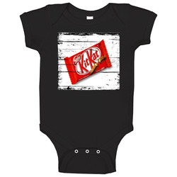 Kit Kat Candy Chocolate Cool Distressed Grunge Look romper Baby One Piece Kit Kat Candy Chocolate Cool Distressed Grunge Look romper Baby One Piece