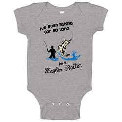 I'm a Master Baiter Unisex Tee Shirt, Charcoal Grey romper Baby One Piece I'm a Master Baiter Unisex Tee Shirt, Charcoal Grey romper Baby One Piece