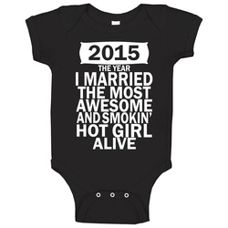 New 2015 I Married Most Awesome White Rint romper Baby One Piece New 2015 I Married Most Awesome White Rint romper Baby One Piece