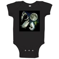 There Shark Moon Funny Wolf Cool Retro romper Baby One Piece There Shark Moon Funny Wolf Cool Retro romper Baby One Piece