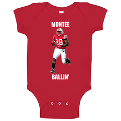 Wisconsin Montee Ball Football Ballin romper Baby One Piece Wisconsin Montee Ball Football Ballin romper Baby One Piece