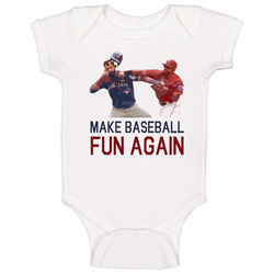 Make Baseball Fun Again Funny Odor Batista Toronto Texas Graphic Fan Punch romper Baby One Piece Make Baseball Fun Again Funny Odor Batista Toronto Texas Graphic Fan Punch romper Baby One Piece