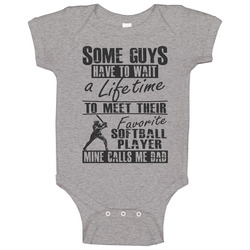 My Favorite Softball Player Calls Me Dad romper Baby One Piece My Favorite Softball Player Calls Me Dad romper Baby One Piece