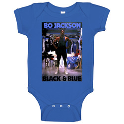 Retro Bo Jackson Black And Blue In Blue romper Baby One Piece Retro Bo Jackson Black And Blue In Blue romper Baby One Piece