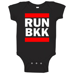 Run Bkk Thailand Bangkok International    Funny Graphic Patriotic Parody Black romper Baby One Piece