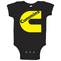 Cummins Yellow Logo Black romper Baby One Piece Cummins Yellow Logo Black romper Baby One Piece