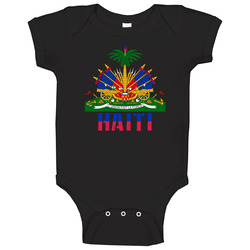 Haiti Haitian Coat Of Arms Flag romper Baby One Piece