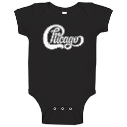 Chicago Band Logo Rock Music Celebrity Tribute Worn Look romper Baby One Piece Chicago Band Logo Rock Music Celebrity Tribute Worn Look romper Baby One Piece