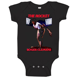 Retro Boston Baseball Roger Clemens The Rocket romper Baby One Piece Retro Boston Baseball Roger Clemens The Rocket romper Baby One Piece